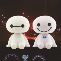 Pair of 2 cute white bobblehead buddies